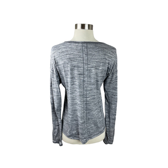 Lululemon 4 Gray Long Sleeved Scoop Neck Athletic Shirt - Picture 3 of 4